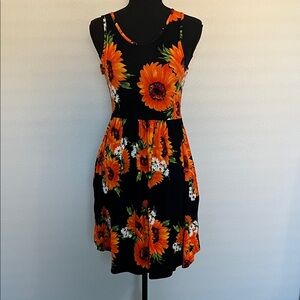 Floral Sunflower Sleeveless Dress